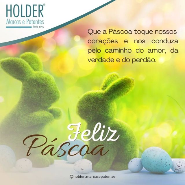 Que a Páscoa toque os nossos corações e nos conduza pelo caminho do amor, da verdade e do perdão. 

Feliz Páscoa! 

@holder.marcasepatentes 
www.holdermarcasepatentes.com.br 
(51) 9.9961.1578 - 9909.8389

#trademark #marcasepatentes #holdermarcasepatentes #patente #marca #inpi #abapisul #registresuamarca #registresuacriação #protecaocomregistro #desenhoindustrial #pascoa #felizpascoa