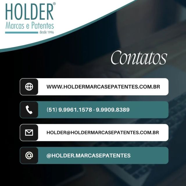 Entre em contato conosco através de nossos canais de comunicação. 

#trademark #marcasepatentes #holdermarcasepatentes #patente #marca #inpi #abapisul #registresuamarca #registresuacriação #protecaocomregistro #desenhoindustrial #contatos