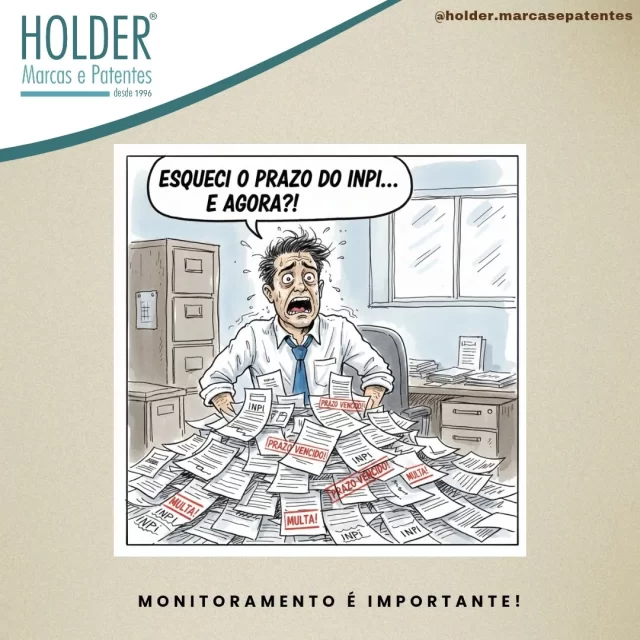 *O risco de perder prazos no INPI é real!*

Se você é empresário ou representa uma empresa, sabe que os processos no INPI exigem acompanhamento constante para evitar perda de prazos e, consequentemente, de registros.

Sabemos que, no ritmo acelerado do dia a dia, essa não deveria ser a sua preocupação. Por isso, contar com uma empresa especializada em Propriedade Industrial faz toda a diferença.

A *HOLDER Marcas e Patentes*, é empresa gaúcha com mais de 25 anos de experiência, consolidada no mercado brasileiro e especializada na proteção de marcas e patentes.

Para as questões de monitoramento processual no INPI, oferecemos um combo com os seguintes serviços:

🔹 ®️ *Monitoramento contínuo*
🔹 ®️ *Avisos de movimentações*
🔹 ®️ *Orientações especializadas*

🌐 www.holdermarcasepatentes.com.br
📞 (51) 3384.6400
📱 (51) 99961.1578 | 99909.8389
📷 @holder.marcasepatentes

Ficamos a disposição!

*Holder Marcas e Patentes*

#holdermarcasepatentes #trademark #marcas #patente #propriedadeintelectual #propriedadeindustrial #marcasepatentes #registresuamarca #registresuacriação #inpi #abapisul #renovacaodecenal #prorrogacaodemarca